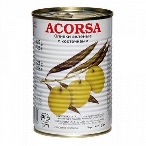 Оливки зеленые с косточкой Acorsa 400г