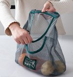 Сумка-авоська с двумя карманами для хранения фруктов и овощей (37*56 см)