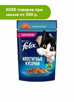 Felix Аппетитные кусочки влажный корм для кошек Форель в желе 75гр пауч АКЦИЯ!