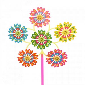 Ветрячок "Цветочек" 6 цветков пластик 25х40 см