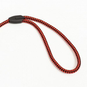 Поводок круглый "Рябь", 120 х 0,6 см, красно-чёрный
