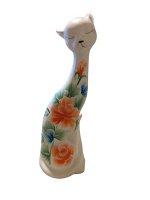 Кошка итальянка с розами белая  21 см