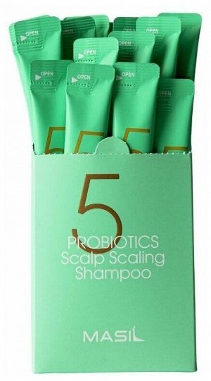 Шампунь с пробиотиками для глубокого очищение Masil 5 Probiotics Scalp Scaling Shampoo 8мл*20шт