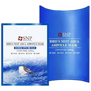 SNP, Bird's Nest Aqua Ampoule Mask, 1000 mg, 10 пакетов