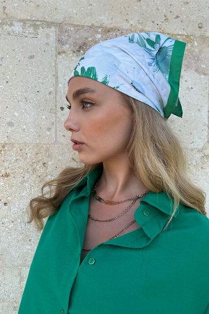 Женский зеленый аксессуар для волос с узором бандана ALC-A2524