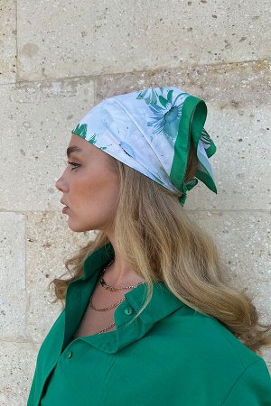 Женский зеленый аксессуар для волос с узором бандана ALC-A2524