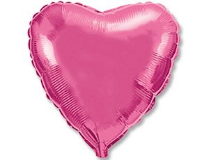 Шар Ф 18" Сердце Металлик розовый/ Pink/ FM 46 см