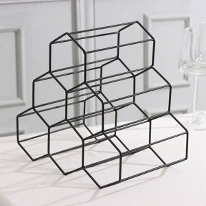 Подставка для бутылок Доляна «Соты», 28,5?27,4?21 см, цвет чёрный