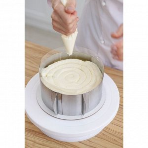 Форма разъёмная для выпечки кексов и тортов с регулировкой размера Доляна, 16-30 см, цвет хромированный