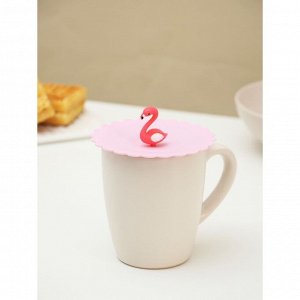 Крышка-непроливайка силиконовая Доляна «Фламинго», d=11 см, цвет розовый