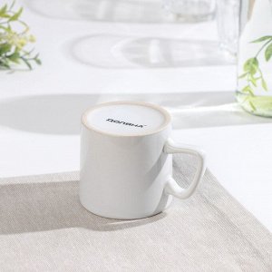 Кружка керамическая Доляна Coffee break, 150 мл, цвет белый