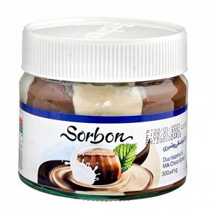 Паста ореховая SORBON с темным и белым шоколадом 300 г ст/б