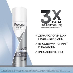 NEW ! Rexona CLINICAL PROTECTION антиперспирант-аэрозоль ГИПОАЛЛЕРГЕННЫЙ БЕЗ ЗАПАХА 150 мл