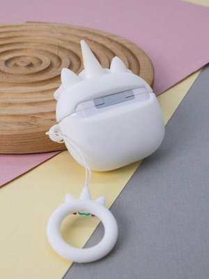 Чехол для AirPods Pro "Unicorn in flowers", white