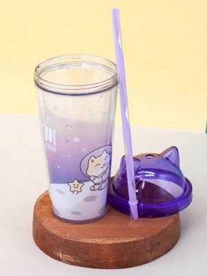 Тамблер "Cat astronaut", purple (400 ml)