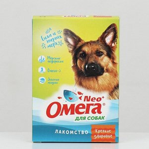 Лакомство Омега Nео+ "Крепкое здоровье" для собак, с морскими воророслями, 90 табл