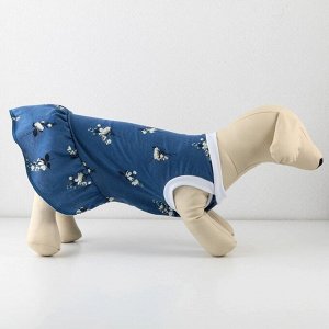 Платье для собак кулирка, S (ДС 27, ОШ 32-36, ОГ 38-42), Синее
