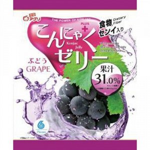 Желе “Yukiguni Aguri” порционное Конняку со вкусом винограда (16г х6шт) 96г