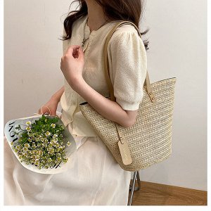 Женская сумка-тоут на плечо, плетеная, большая летняя сумка, пляжная сумка