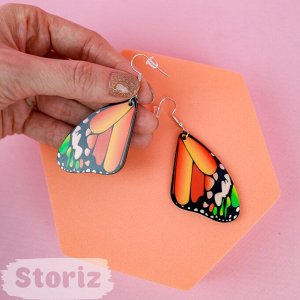 Storiz Серьги &quot;Butterfly Wings&quot; оранжевые