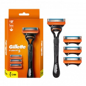 Джилет Бритва с 1+3=4 сменные кассеты для бритья Gillette Fusion
