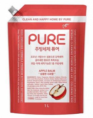 Средство для мытья посуды, овощей и фруктов с ароматом свежего яблока Pigeon Pure Apple Balm1000мл, мягкая упаковка