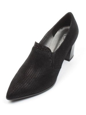 03-6247-T1 BLACK Туфли закрытые женские (велюр, натуральная кожа)