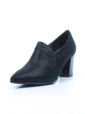 03-6247-T1 BLACK Туфли закрытые женские (велюр, натуральная кожа)