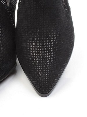 03-6247-T1 BLACK Туфли закрытые женские (велюр, натуральная кожа)