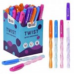 Ручка шариковая масляная TWIST с принтом синяя 0.7 мм ассорти РШ-ТВ SchoolФормат {Китай}