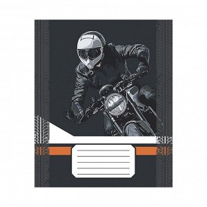 Тетрадь 24 листа в линию Racing, обложка мелованный картон, ВД-лак, блок № 2 (серые листы), МИКС
