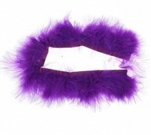Лента перьев для декора размер 1 шт 50х6 см цвет Фиолетовый