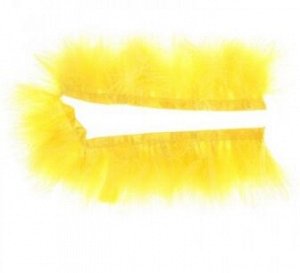 Лента перьев для декора размер 1 шт 50х6 см цвет Жёлтый