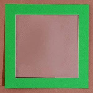 Паспарту размер рамки 24 x 24 см, прозрачный лист, клейкая лента, цвет зелёный