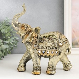 Сувенир полистоун "Африканский слон, на попоне слоны" 23х20,5х8,5 см