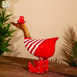 Сувенир «Уточка в красном», 25x7x25 см, дерево