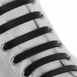 ONLITOP Набор шнурков для обуви, 6 шт, силиконовые, плоские, 13 мм, 9 см, цвет чёрный