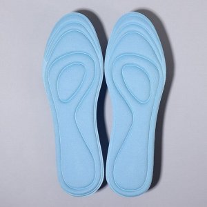 Стельки для обуви, универсальные, влаговпитывающие, 40-44 р-р, пара, цвет голубой