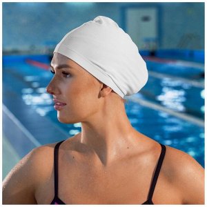 Шапочка для плавания ONLYTOP SWIM, взрослая, цвет белый, обхват 54-60 см