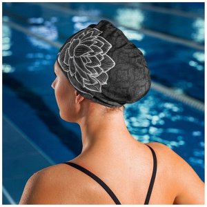 Шапочка для плавания взрослая ONLYTOP Swim «Цветок», тканевая, обхват 54-60 см