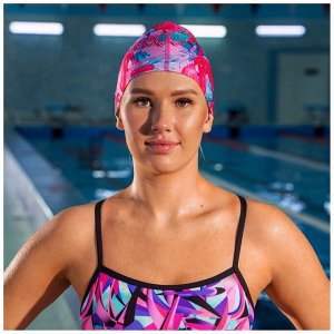 Шапочка для плавания женская тканевая ONLYTOP Swim «Фламинго», обхват 54-60 см