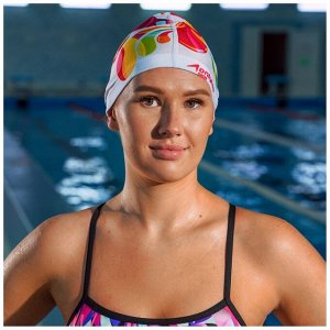Шапочка для плавания женская ONLYTOP Swim Modern, тканевая, обхват 54-60 см