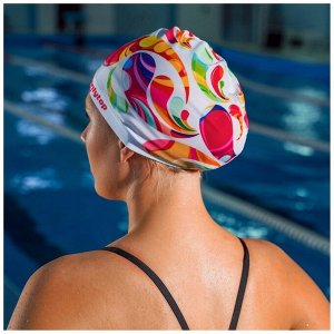 Шапочка для плавания женская ONLYTOP Swim Modern, тканевая, обхват 54-60 см