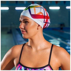 Шапочка для плавания взрослая ONLYTOP Swim, тканевая, обхват 54-60 см