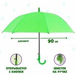 Зонт детский полуавтоматический d=86см, цвет зелёный