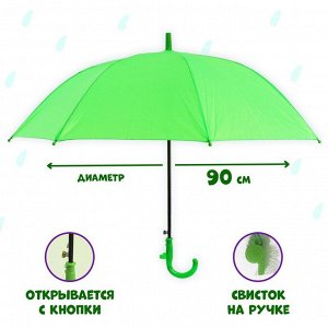 Зонт детский полуавтоматический d=86см, цвет зелёный