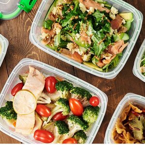 Контейнеры для продуктов 3 шт (ланч-боксы), герметичные, набор №6, пластик (0,38л; 0,8л*2шт.)