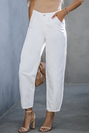 Белые базовые брюки из денима