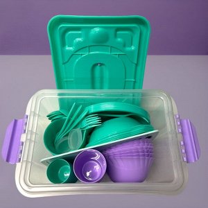Набор посуды для пикника №17 «Все за стол – 2» (6 персон, 52 предмета)