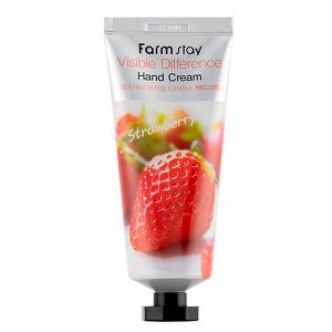 Крем для рук с экстрактом клубники FarmStay Visible Difference Hand Cream Strawberry, 100гр